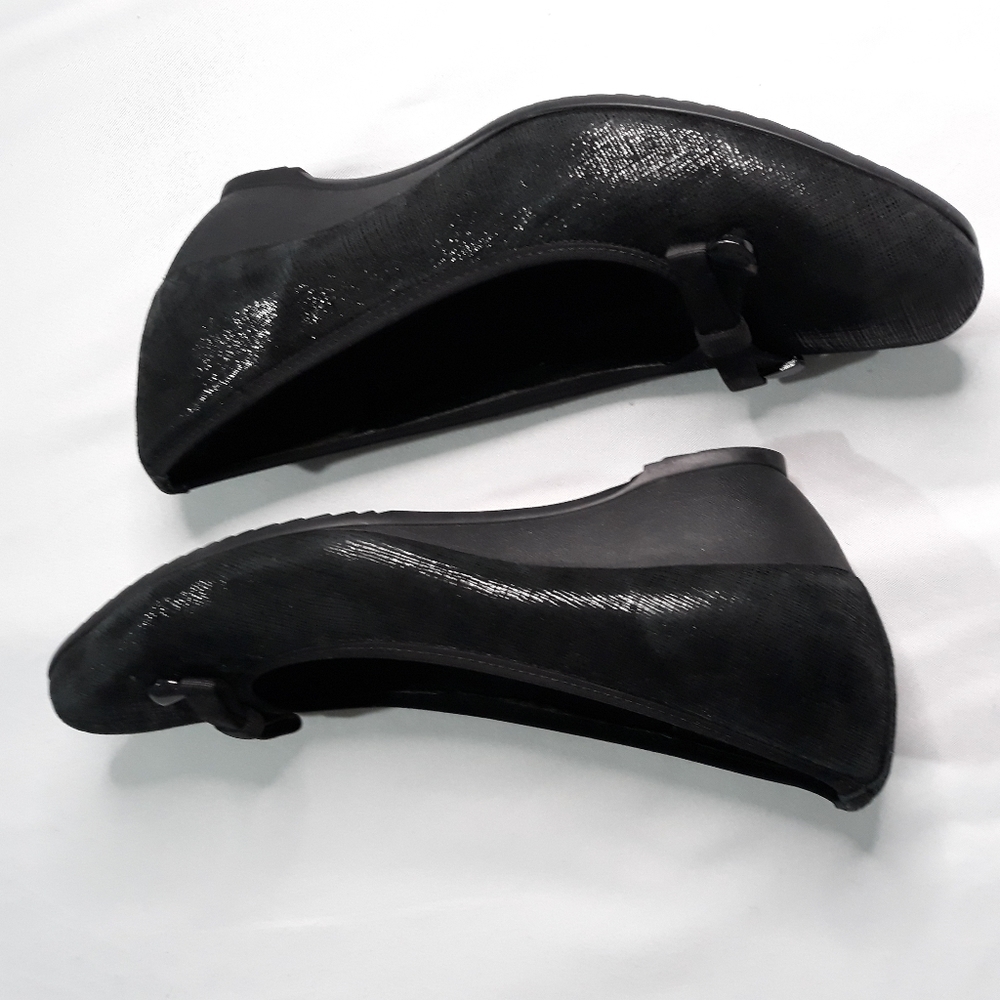 Munro Sparkle black rubber soles size 7 1/2 Wide - Picture 3 of 5